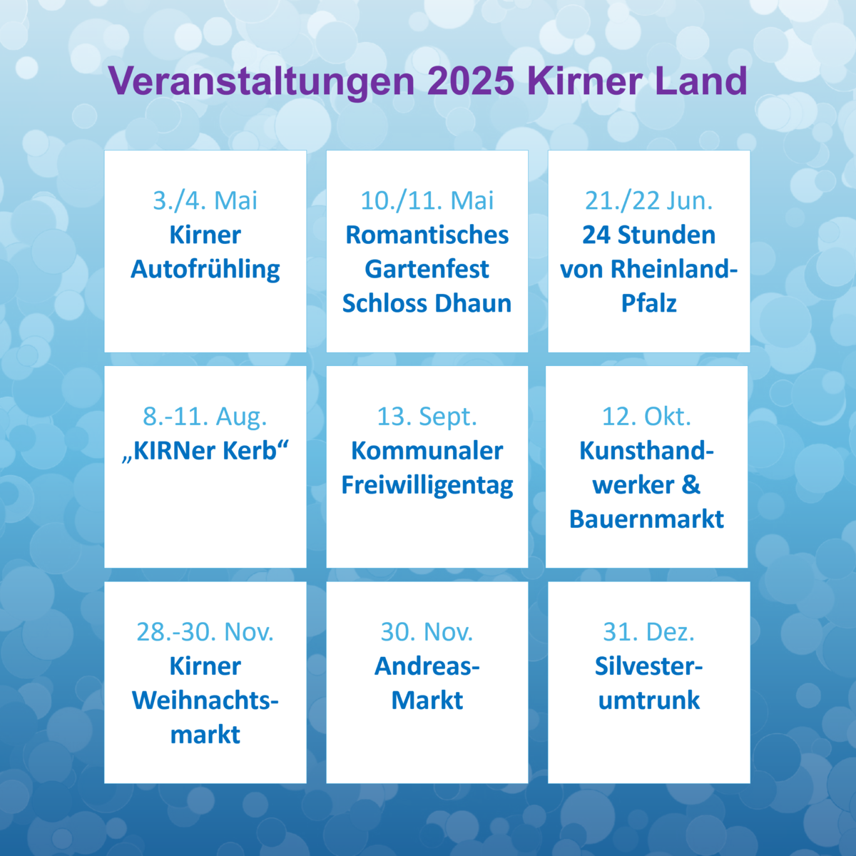 Verbandsgemeinde Kirner Land: Was ist 2025 los im Kirner Land Hier eine ...