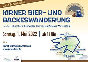 Plakat Kirner Bier- und Backeswanderung am 1. Mai 2022