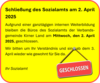 Hinweisschild Sozialamt geschlossen