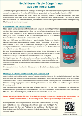 Hinweise Notfalldose