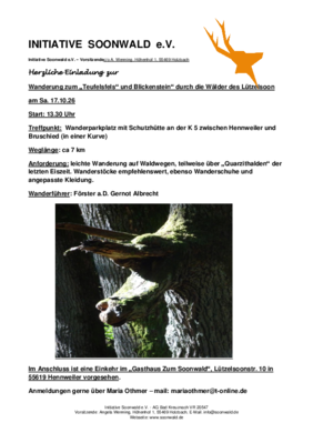 Plakat Wanderung zum Teufelsfels