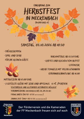 Plakat Herbstfest Meckenbach