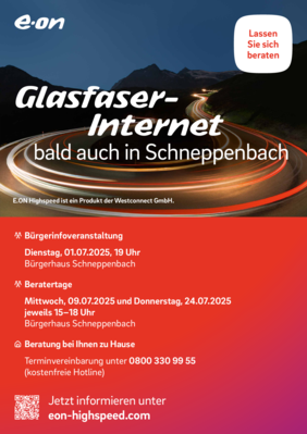 Plakat Glasfaser-Internet in Schneppenbach
