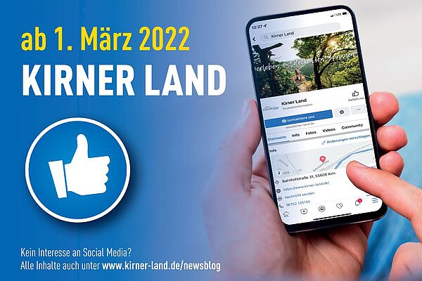 Hinweis auf Social Media News-Blog im Kirner Land ab dem 1. März 2022