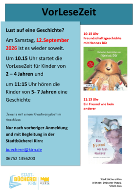 Plakat Vorlesezeit
