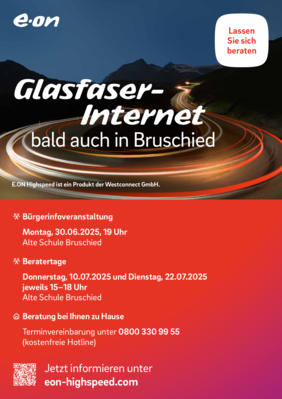 Plakat Glasfaser-Internet in Bruschied